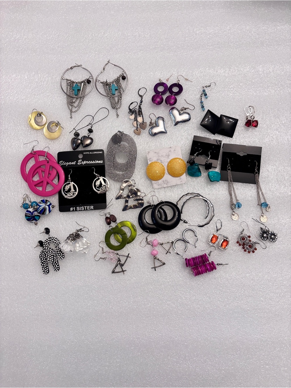 Assorted 29 Pairs Colorful Fashion Dangle Earring Lot